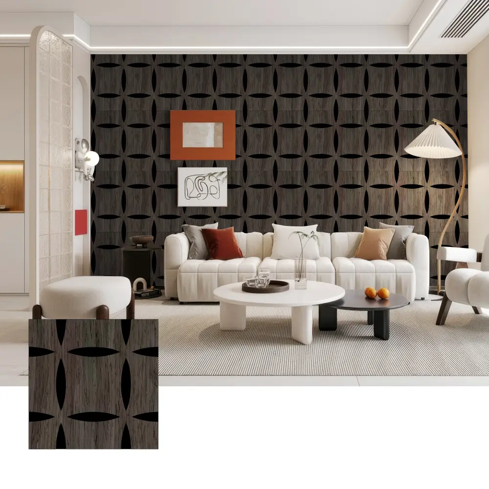 Tấm ốp tường tiêu âm bằng gỗ 3D cho nội thất trang trí