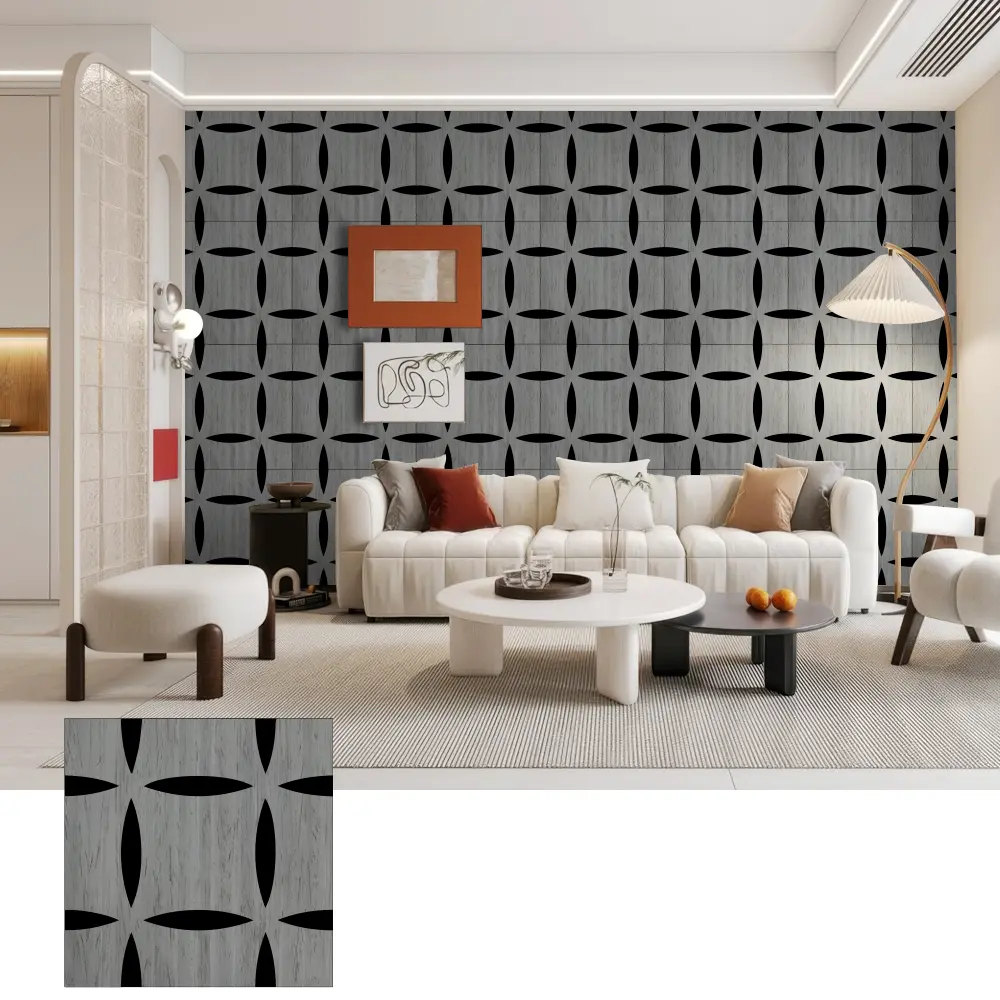 Tấm ốp tường tiêu âm bằng gỗ 3D cho nội thất trang trí