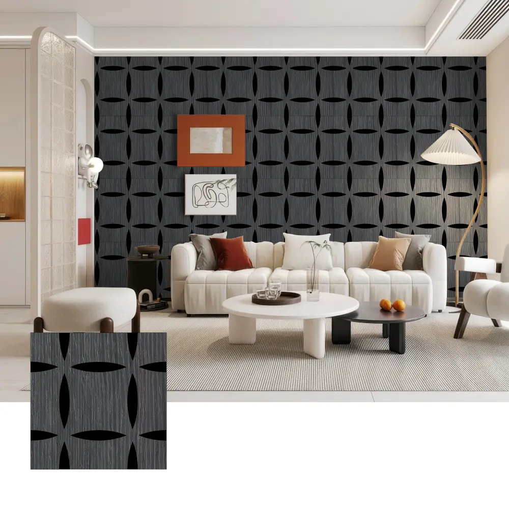 Tấm ốp tường tiêu âm bằng gỗ 3D cho nội thất trang trí