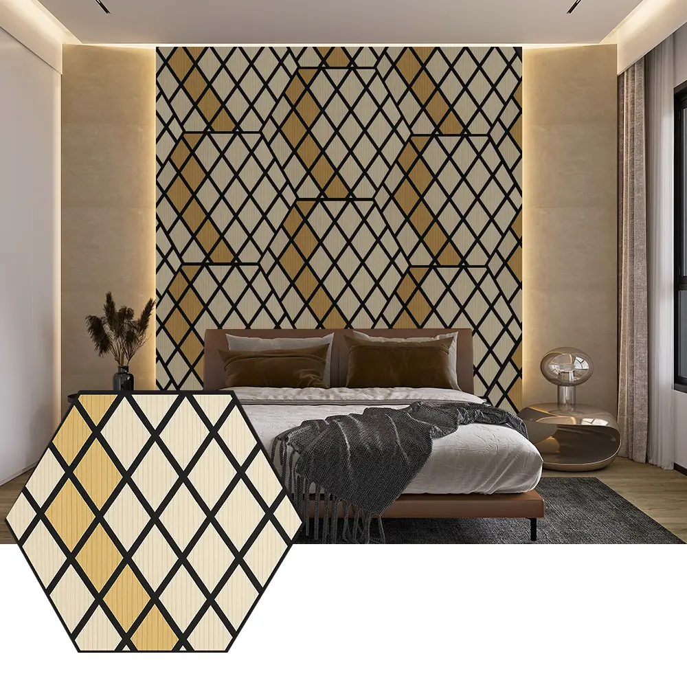 Tấm cách âm PET hình lục giác cho thiết kế tường hiện đại Tấm cách âm PET hình lục giác cho thiết kế tường hiện đại
