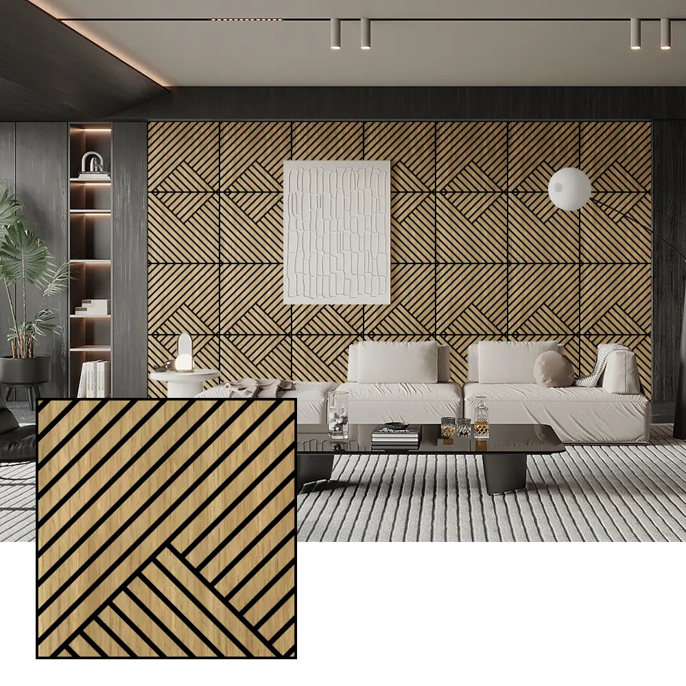 Tấm tiêu âm Veneer gỗ tự nhiên cho tường nội thất Tấm tiêu âm Veneer gỗ tự nhiên cho tường nội thất