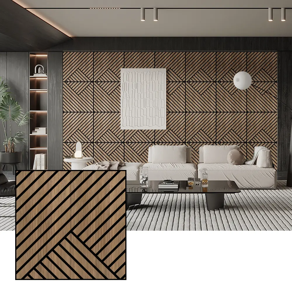 Tấm tiêu âm Veneer gỗ tự nhiên cho tường nội thất
