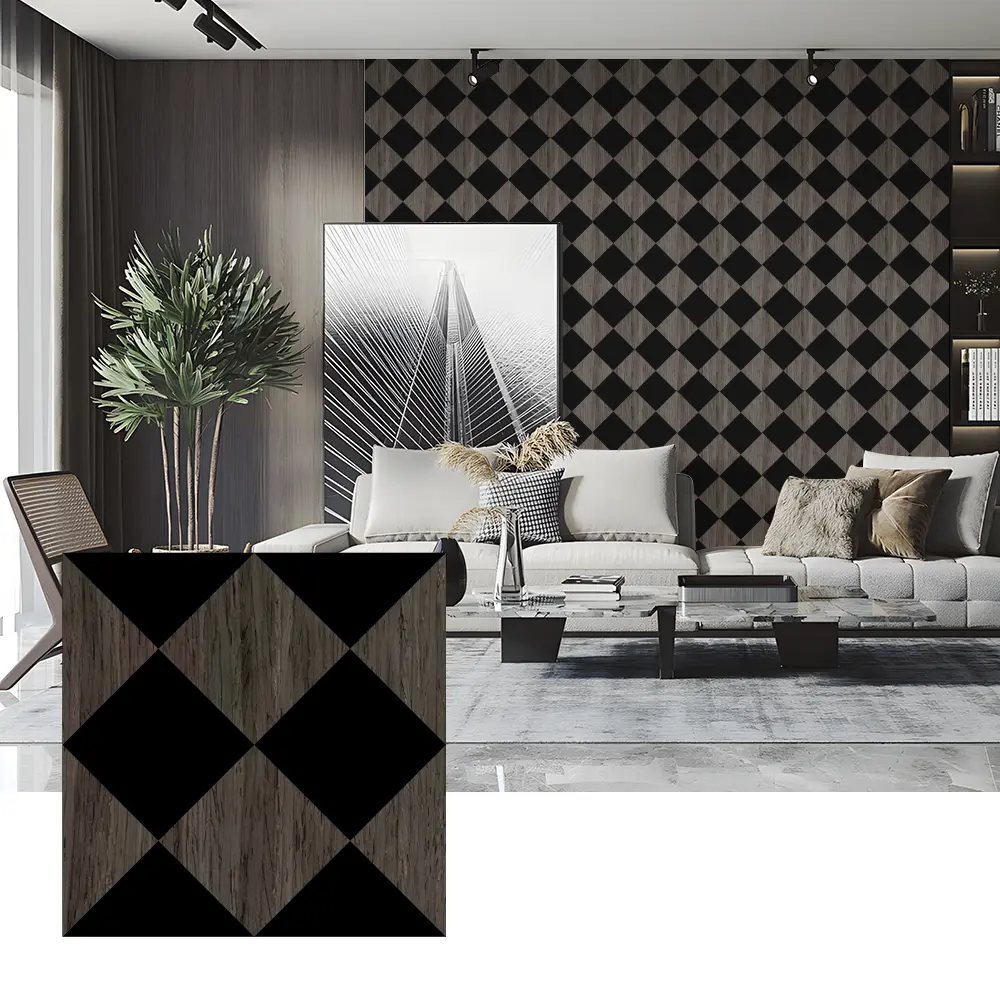 Tấm cách âm bằng gỗ Veneer để trang trí tường phòng ngủ